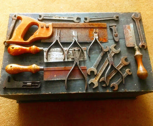 An Artisan Tool Box In Original Paint.