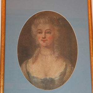 C18th Portrait Of A Georgian Lady Oil On Canvas Of Attractive Form And Seductive Appeal.