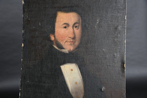 19thC portrait on canvas on board