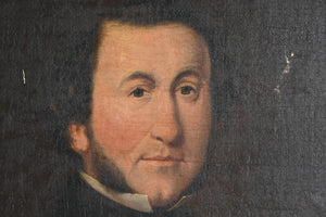 19thC portrait on canvas on board