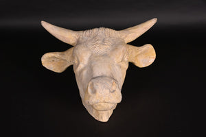 Painted Ceramic Bulls Head