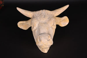 Painted Ceramic Bulls Head
