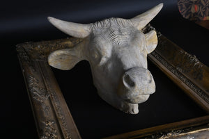 Painted Ceramic Bulls Head