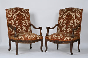 Antique Armchairs - A Pair of Louis XVI Fruitwood Salon Chairs