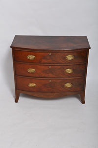 Regency Flame Mahogany Bow Front Chest of Drawers