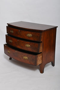 Regency Flame Mahogany Bow Front Chest of Drawers