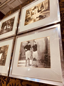 Eight Framed Laurel & Hardy Italian Tour Publicity Stills (1950)