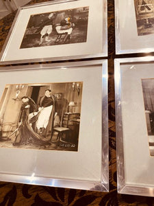 Eight Framed Laurel & Hardy Italian Tour Publicity Stills (1950)