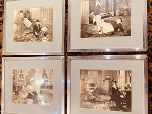 Eight Framed Laurel & Hardy Italian Tour Publicity Stills (1950)