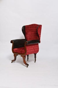 Gillows of Lancaster style Lyre Shaped Wingback And Scrolled Armchair