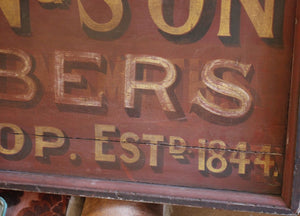 Wooden C19th Trade Sign Wilson & Son Plumbers 1844
