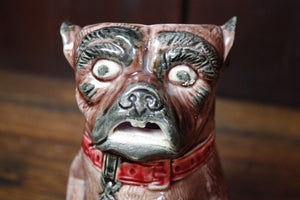 Majolica Dog Pug Jug