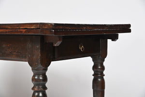 Antique Table 17th Century of Oak with Drawer Leaf Construction