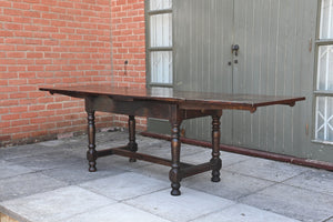 Antique Table 17th Century of Oak with Drawer Leaf Construction