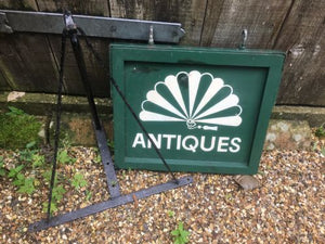 Sign-written "Antiques" Shop Sign And Bracket