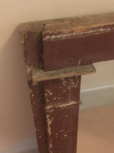 Early 19th Century "Directoire" Style Mirror In It's Original Slightly Distressed Oxide Paint