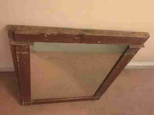 Early 19th Century "Directoire" Style Mirror In It's Original Slightly Distressed Oxide Paint