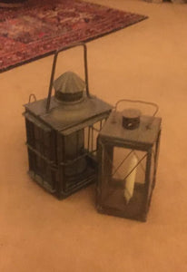 Substantial Glazed Storm Lantern With Fixed Handle