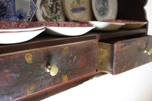Antique Shelf - 18th Century Polychrome Delft Plate Rack