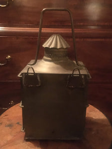 Substantial Glazed Storm Lantern With Fixed Handle