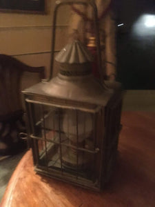 Substantial Glazed Storm Lantern With Fixed Handle