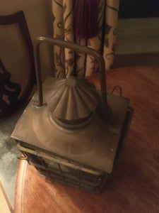 Substantial Glazed Storm Lantern With Fixed Handle
