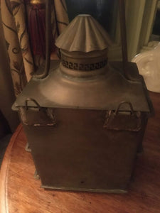 Substantial Glazed Storm Lantern With Fixed Handle